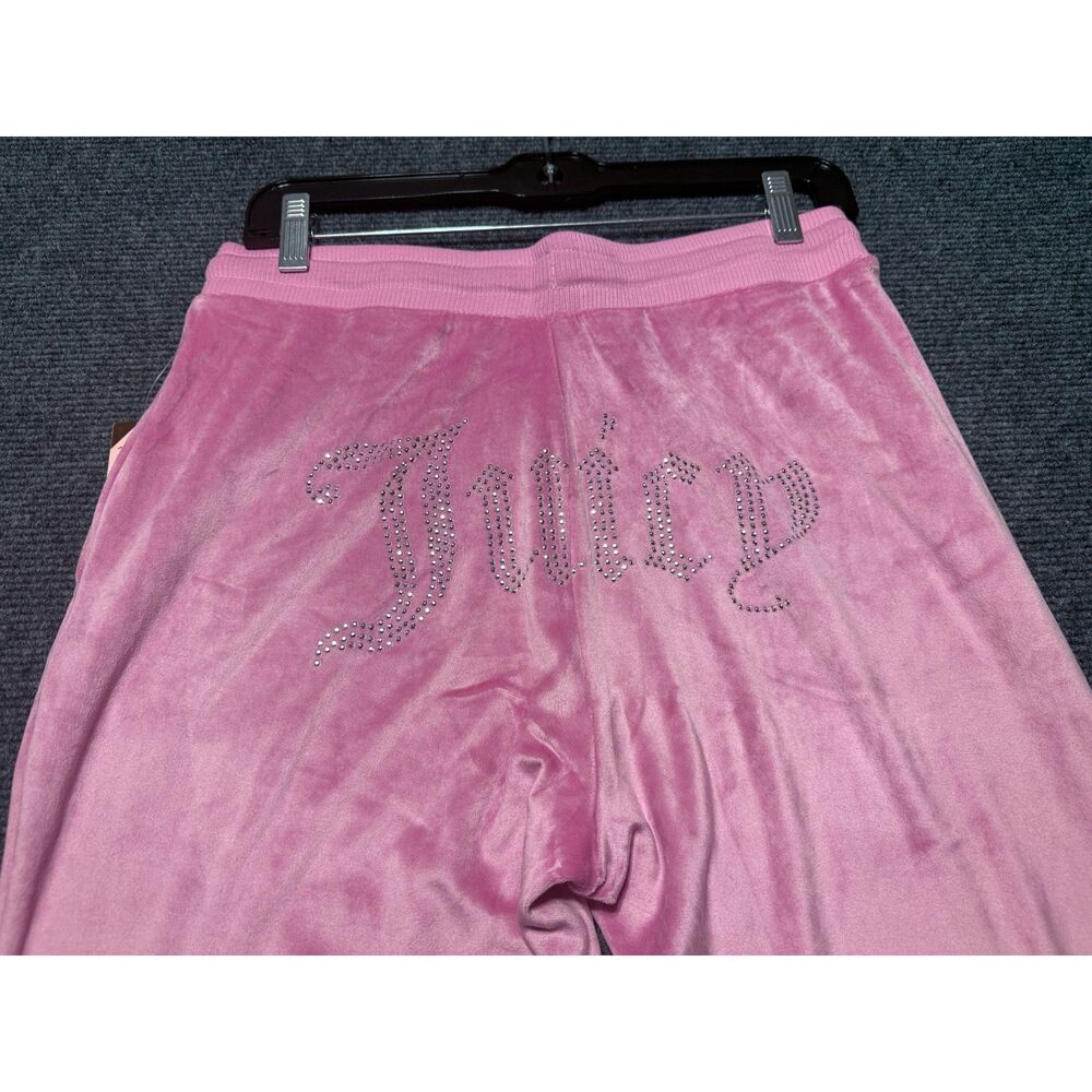 Juicy Couture NWT Pink Velour Pajama Pants Rhinestone Bling Logo Back Small - Picture 2 of 11